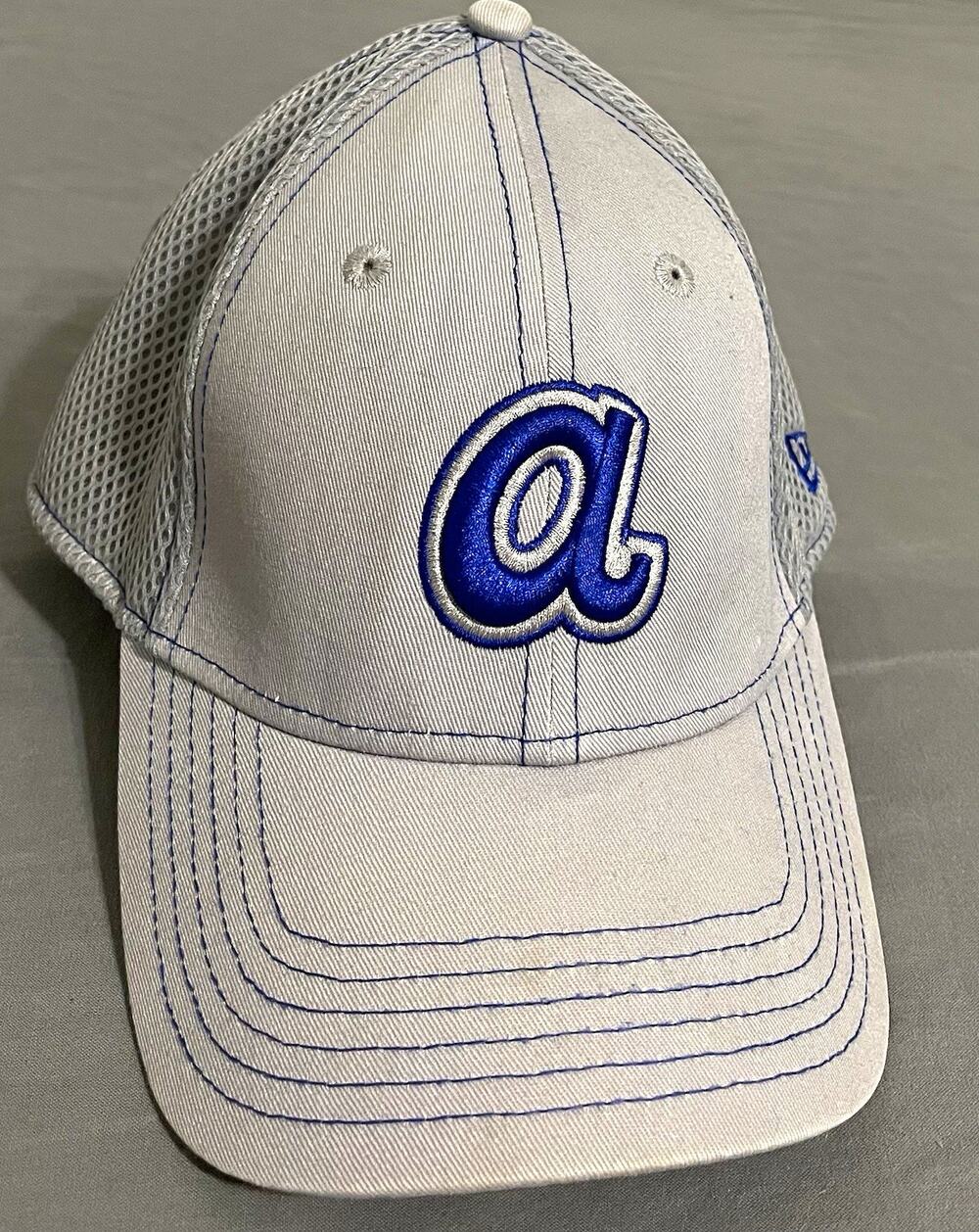 New Era Atlanta Braves Cooperstown Hat Neo 39THIRTY Flex Fit Grey Blue M/L